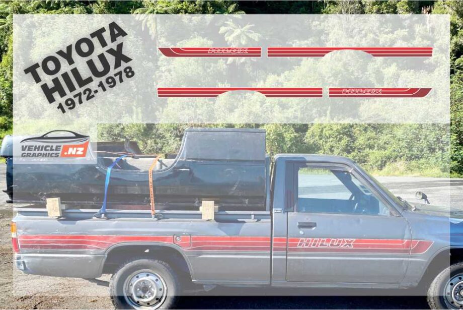 Toyota Hilux 1972-78 Red Side Stripes Graphic Kit